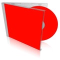 Red blank cd case and disc Royalty Free Stock Photo