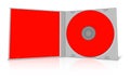 Red blank cd case and disc Royalty Free Stock Photo