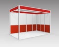 Red Blank Indoor Trade exhibition Booth Stand Royalty Free Stock Photo