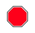 Red blank octagon traffic sign plate Royalty Free Stock Photo