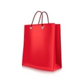 Red Blank paper shopping bag with rope handles Royalty Free Stock Photo