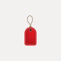 Red blank prize tags label icon. Vector illustration style is flat iconic symbol, red color. Designed for websites and software Royalty Free Stock Photo