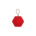Red blank prize tags label icon. Vector illustration style is flat iconic symbol, red color. Designed for websites and software