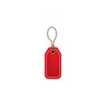 Red blank prize tags label icon. Vector illustration style is flat iconic symbol, red color. Designed for websites and software Royalty Free Stock Photo