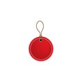 Red blank prize tags label icon. Vector illustration style is flat iconic symbol, red color. Designed for websites and software