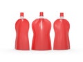 Red blank stand up curve bag packaging with spout lid, clipping