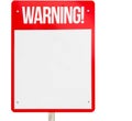 Red Blank Warning sign isolated white Royalty Free Stock Photo