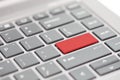 Red blank white enter key on keyboard background visual for word replacement Royalty Free Stock Photo