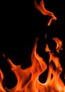 Red blaze Fire flame on a black background Royalty Free Stock Photo