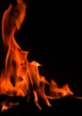 Red blaze Fire flame on a black background Royalty Free Stock Photo