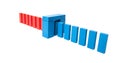 Red blocks changing to blue Royalty Free Stock Photo