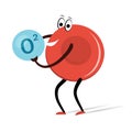 Red Blood Cell with Oxygen Cartoon Royalty Free Stock Photo