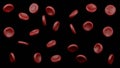 Red blood cell set on black background, 3d render Royalty Free Stock Photo