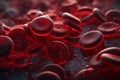 Red blood cells in an artery. Medical human health care concept Royalty Free Stock Photo