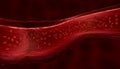 Red blood cells or corpuscles flowing through a vein Royalty Free Stock Photo