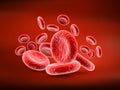 Red blood cells. Blood elements, 3d rendering, illustration
