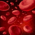 Red blood cells flowing