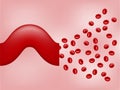 Red blood cells flowing throwgh vein Royalty Free Stock Photo