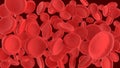 Red blood cells flowing in a vein or artery, wallpaper, background, 3D-rendering Royalty Free Stock Photo