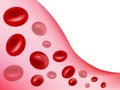 Red blood cells Flowing in vein Royalty Free Stock Photo