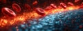 Red Blood Cells and Hemoglobin Close-Up Medical Imagery.
