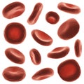 Red blood cells with high detailed surface . Set of different view and shape . White isolated background . 3D rendering Royalty Free Stock Photo