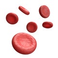 Red Blood Cells Isolated on White Background 3d render Royalty Free Stock Photo