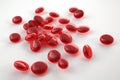 Red blood cells isolated on white background. 3d render illustration, 3D illustration of human red blood cells isolated on a white Royalty Free Stock Photo