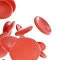 Red blood cells isolated in white background Royalty Free Stock Photo