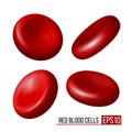 Red blood cells. Set of erythrocytes in various positions isolated on a white background. Royalty Free Stock Photo