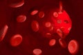 Red Blood Cells in Vein, 3D Rendering
