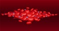 Red blood cells with viral infection bacteria 3d vector cartoon illustration. Microbe virus and erythrocytes Royalty Free Stock Photo