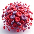 Red blood cells. White background. Erythrocytes isolated Royalty Free Stock Photo