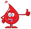 Red Blood Drop Cartoon Character Showing Thumbs Up Royalty Free Stock Photo