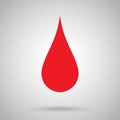 Red blood drop icon illustration. EPS 10. Royalty Free Stock Photo