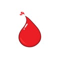 Red Blood Drop Line Cartoon Drawing