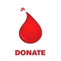 Red Blood Drop Symbol And Text Donate Royalty Free Stock Photo