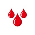 red blood drop vector icon. blood drop illustration in flat design style Royalty Free Stock Photo