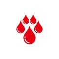 red blood drop vector icon. blood drop illustration in flat design style Royalty Free Stock Photo