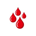 red blood drop vector icon. blood drop illustration in flat design style Royalty Free Stock Photo