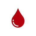 red blood drop vector icon. blood drop illustration in flat design style Royalty Free Stock Photo