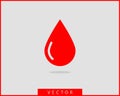 Red blood drop vector icon isolated on white background Royalty Free Stock Photo