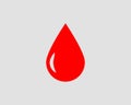 Red blood drop vector icon isolated on white background Royalty Free Stock Photo