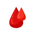 Red blood drops isolated illustration. blood drop flat icon white background. blood drop clipart Royalty Free Stock Photo