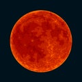 Red Blood Full Moon On Black Background