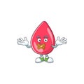 Red blood mascot cartoon design with quiet finger gesture Royalty Free Stock Photo
