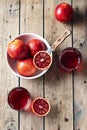 Red blood oranges and citrus drink