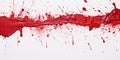 Red Blood Paint Texture on White Background, Smeared Scarlet Ink, Smeared Blood Pattern