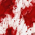 Red Blood Paint Texture on White Background, Smeared Scarlet Ink, Smeared Blood Pattern