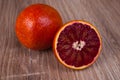 Red blood sicilian orange whole and half